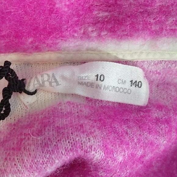 Zara - Pink/White Long Sleeve Cropped Wool Blend Jacket - Size 10 - Picture 6 of 7